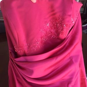 Hot pink strapless prom or bridesmaid dress